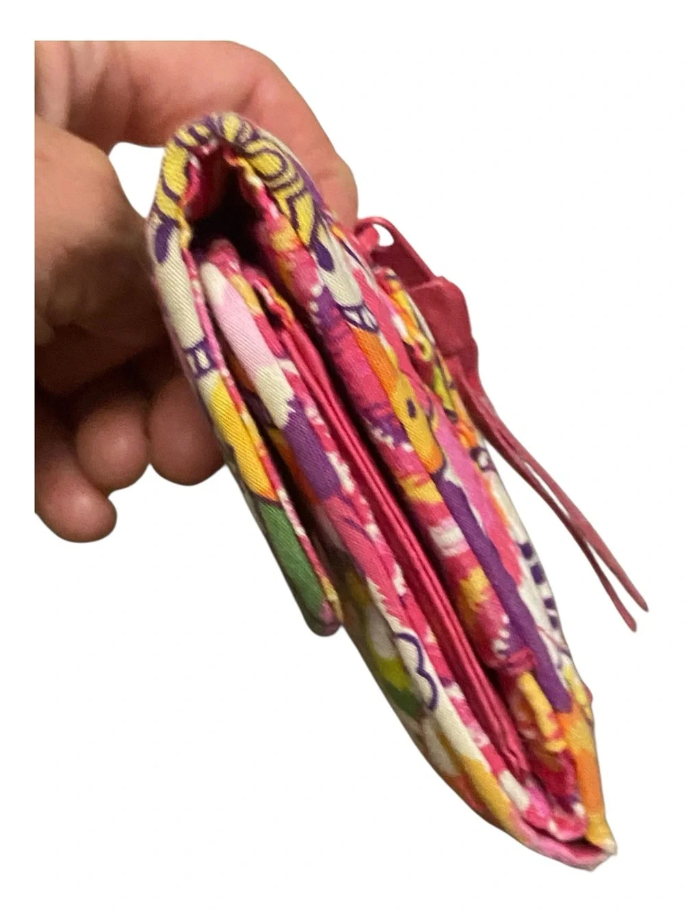 Vera Bradley Retired Print Floral Clementine Tri-fold Wallet Quilted Fabric